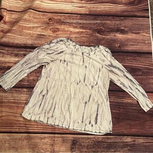 Women’s J Jill Pure Jill Tye Die 3/4 Sleeve Tshirt Size XL Purple